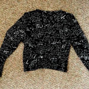 Black and white avant garde blouse for jr fit